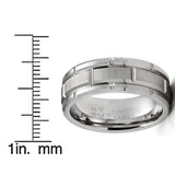 Tungsten Carbide Brick Pattern Wedding Band Engagement Ring 8MM Comfort-Fit