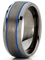 Mens Gunmetal Tungsten Law Enforcement Police Military Army Ring Wedding Band 8MM