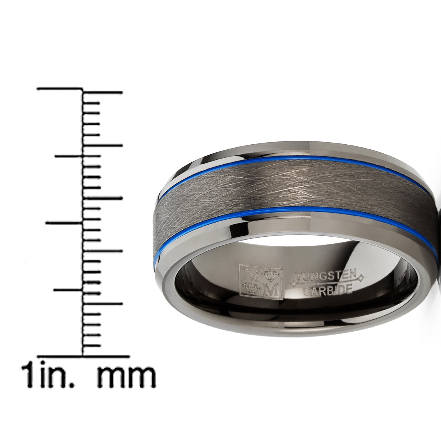 Mens Gunmetal Tungsten Law Enforcement Police Military Army Ring Wedding Band 8MM