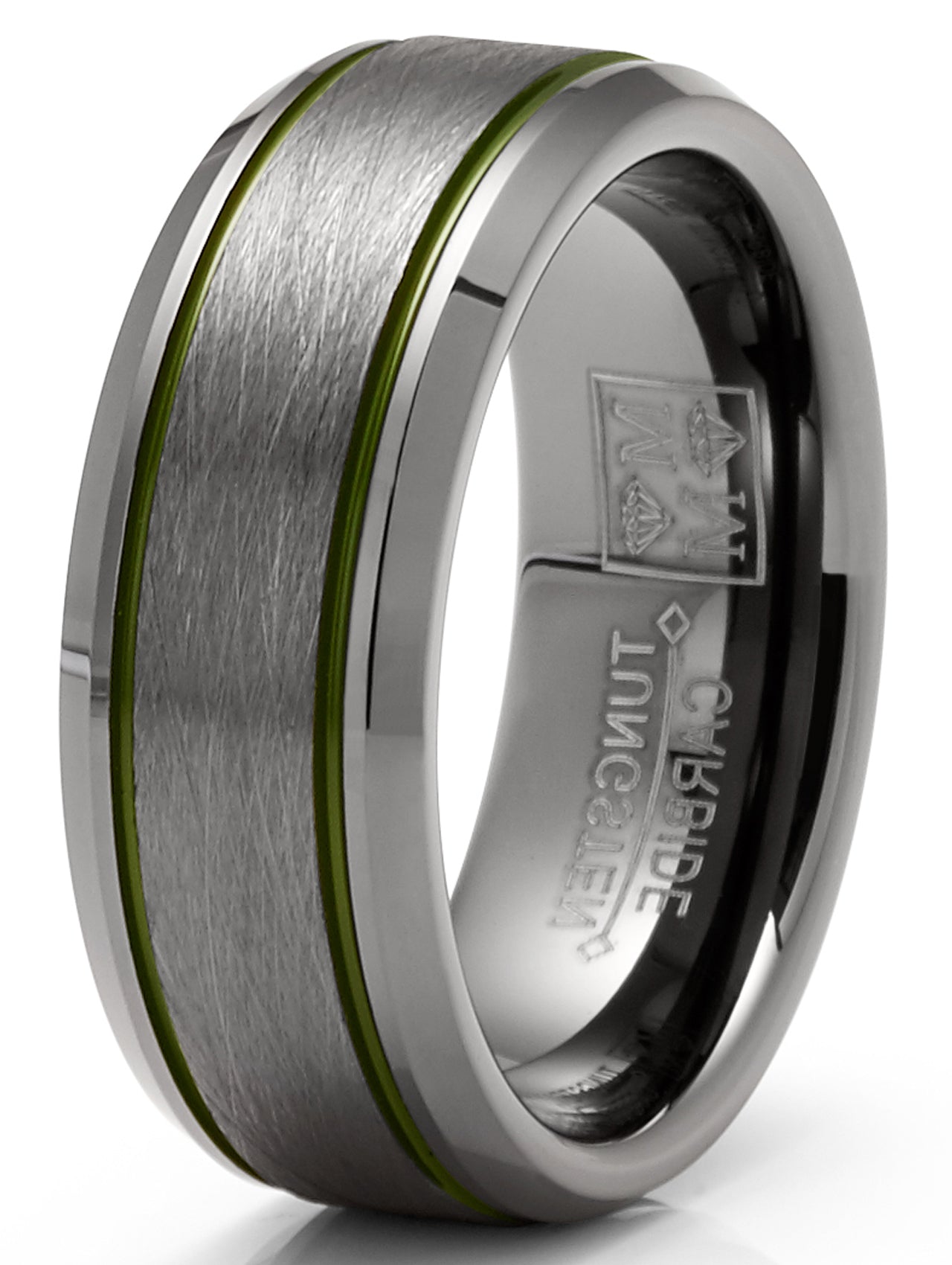 Mens Gunmetal Tungsten Law Enforcement Police Military Army Ring Wedding Band 8MM
