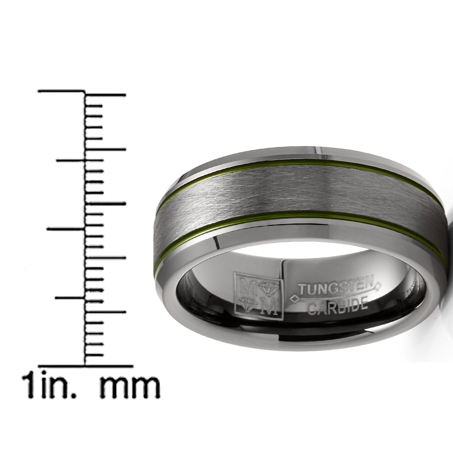 Mens Gunmetal Tungsten Law Enforcement Police Military Army Ring Wedding Band 8MM