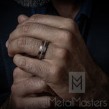 Mens Rose Goldtone Eternity Tungsten Carbide Ring Dome Wedding Band CZ 8MM