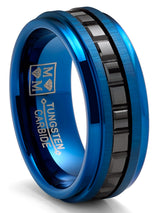 Men's Two-Tone Eternity Tungsten Ring Wedding Band 8MM