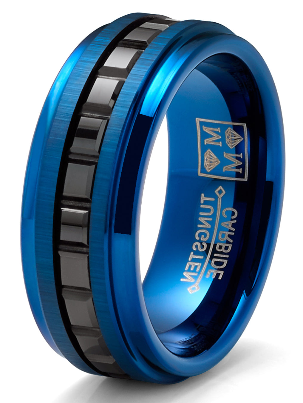 Men's Two-Tone Eternity Tungsten Ring Wedding Band 8MM