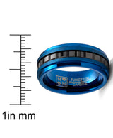 Men's Two-Tone Eternity Tungsten Ring Wedding Band 8MM