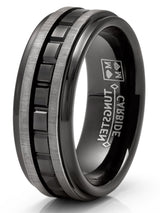 Men's Two-Tone Eternity Tungsten Ring Wedding Band 8MM
