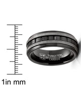 Men's Two-Tone Eternity Tungsten Ring Wedding Band 8MM