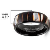 Tungsten Carbide Mens Wedding Band Resin Capiz Shell Engagement Ring Black